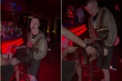 "Да не надо! Не бери шляпу в рот!" Пьяная тёлка отсосала Мелстрою хуй в ночном клубе у барной стойки